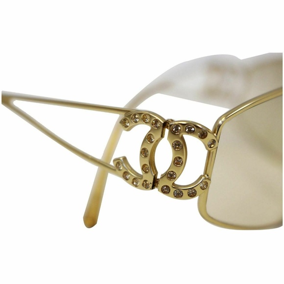 CHANEL Crystal CC Logo Sunglasses 4073-B Gold - Picture 6 of 8